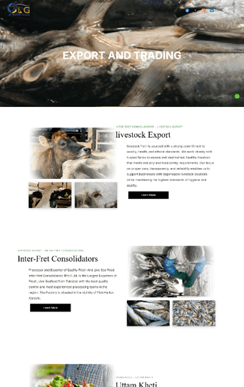 ARG export and trading pages for livestock export and Inter-Fret Consolidators