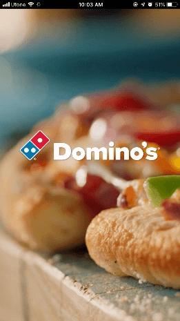Sanitized Domino's Pakistan mobile app splash screen