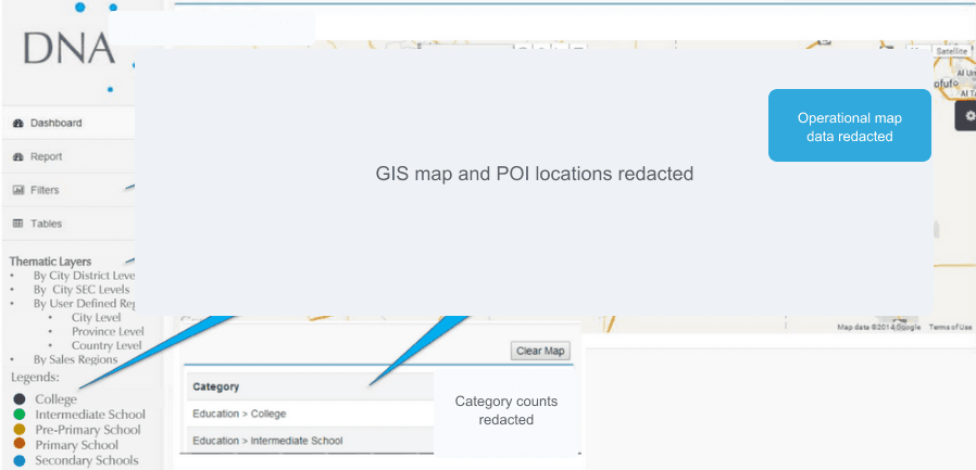Sanitized web GIS operations console for point-of-interest survey management