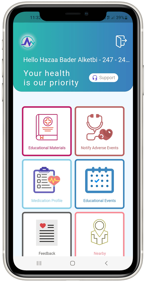 Unified Bayti app home screen with healthcare service cards