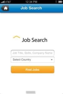 Bayt.com mobile job search screen with keyword and country filters